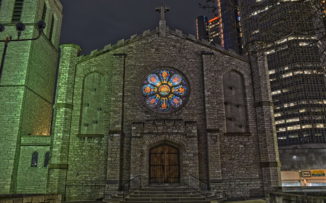 Mariners’ Church at Jefferson & Randolph, Detroit; Calvin N. Otis, architect; built 1859, relocated 1955